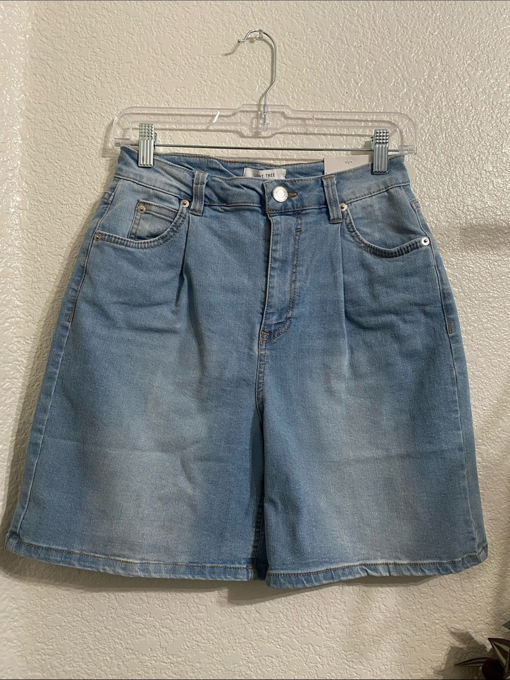 Love Tree Light Blue Denim Bermuda Shorts